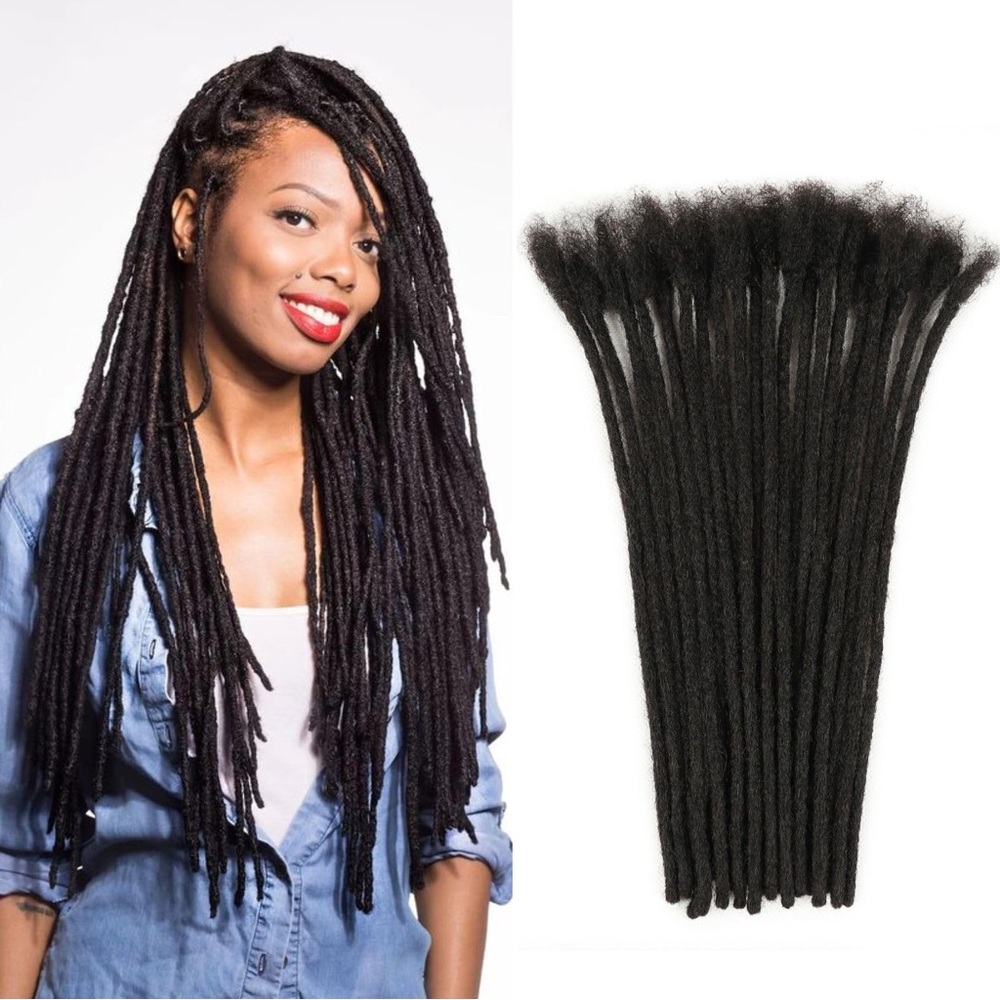 HUMAN HAIR Locs Extension 100% Full Handmade for Women/Men Can Be Dyed Bleached
